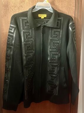Prestige Original Sweater Jacket Size 2XL Black Greek Designs